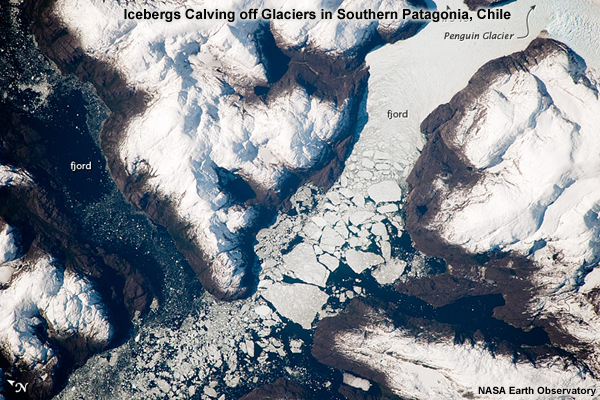 Photo of Icebergs calving off glaciers in Southern Patagonia, Chile