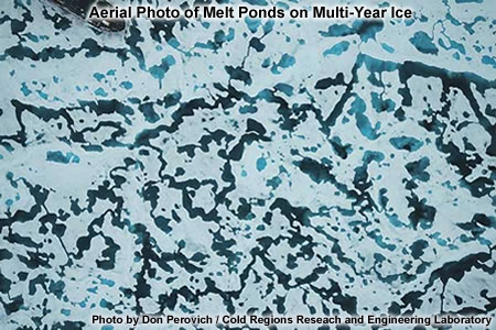 Aerial Photo of Melt Ponds on Multi-year Ice