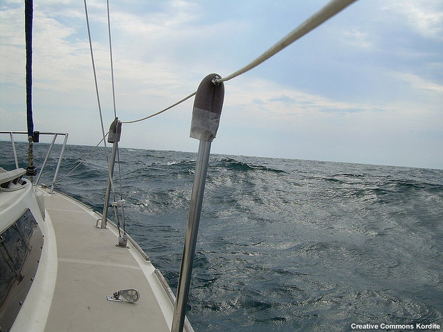 photo of waves at sea as observed from aboard ship