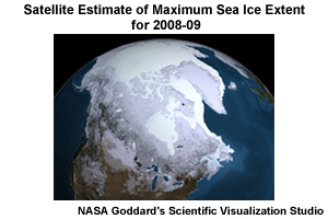 Satellite estimate of maximum sea ice extent for 2008-09 
