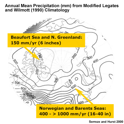 Annual Mean Precipitation (mm) from Modified Legates and Wilmott (1990) Climatology.