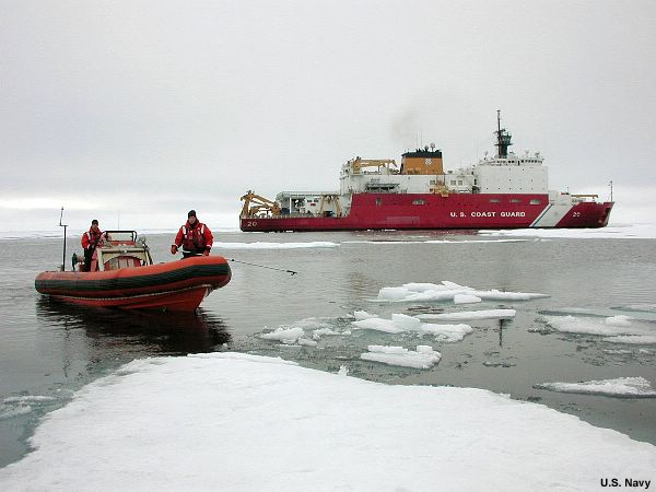 boat approaches ice