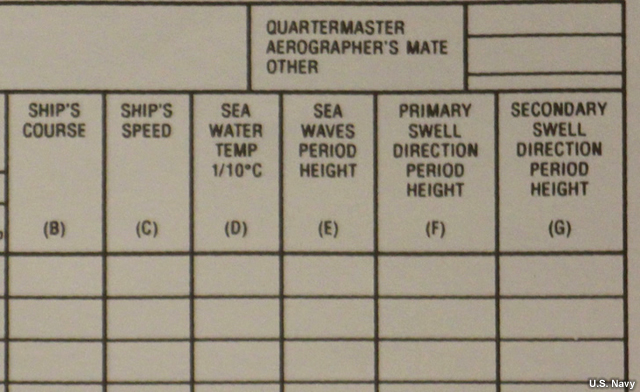 screen shot of observing form for reporting wave data