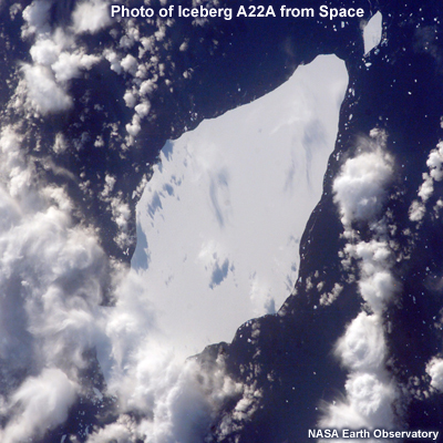 Photo of Iceberg A22A from space