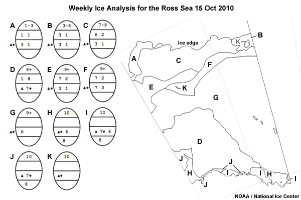 Weekly Ice Analysis for the Ross Sea 15 Oct 2010