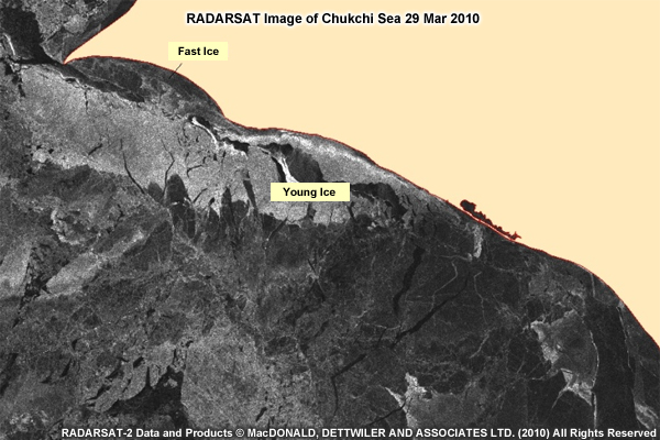 RADARSAT Image of Chukchi Sea 29 Mar 2010